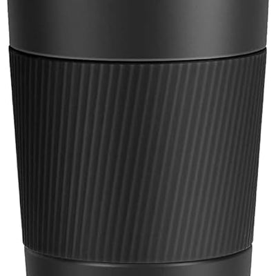 SAFFRONSHELF 500ml Vacuum Insulated Travel Mug, Double Wall Stainless Steel Coffee Flask with Leak-Proof Sipper Lid, BPA-Free Reusable Thermal Bottle, Keeps Drinks Hot 12H & Cold 24H, Black