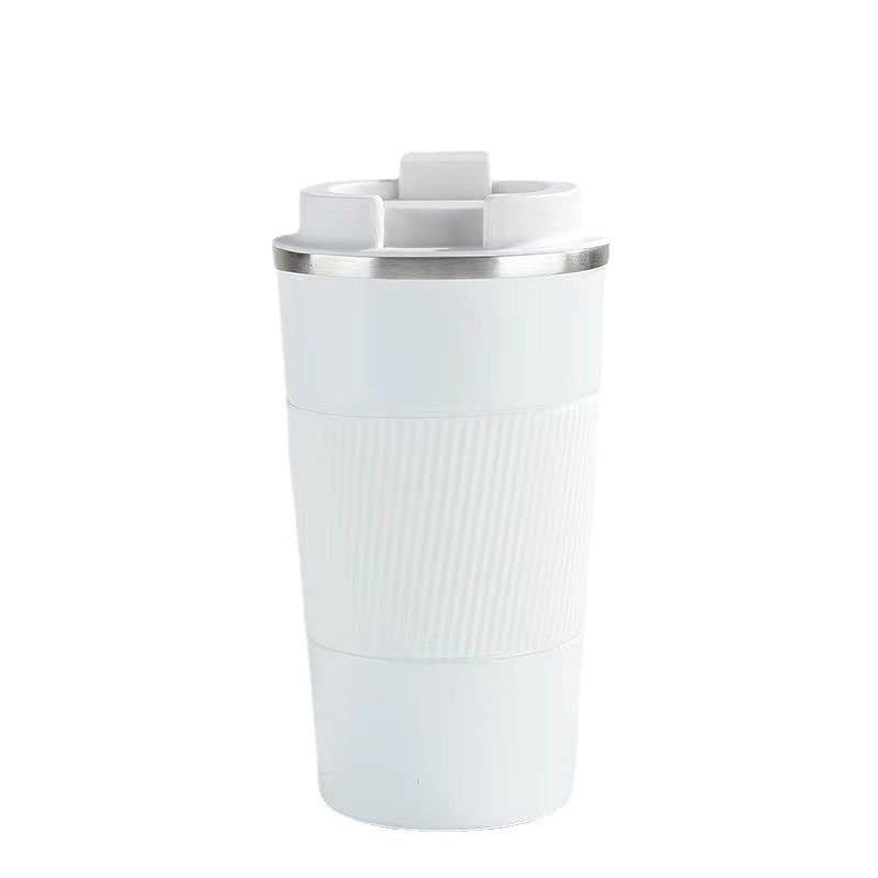 SAFFRONSHELF 500ml Vacuum Insulated Travel Mug, Double Wall Stainless Steel Coffee Flask with Leak-Proof Sipper Lid, BPA-Free Reusable Thermal Bottle, Keeps Drinks Hot 12H & Cold 24H, Black
