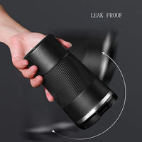 SAFFRONSHELF 500ml Vacuum Insulated Travel Mug, Double Wall Stainless Steel Coffee Flask with Leak-Proof Sipper Lid, BPA-Free Reusable Thermal Bottle, Keeps Drinks Hot 12H & Cold 24H, Black