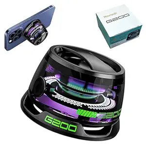 G200 Magnetic Bluetooth Mini Speaker with RGB Lights | Portable Wireless Speaker with Magnetic Phone Stand | Compact Rechargeable Speaker for Music, Gaming & Travel