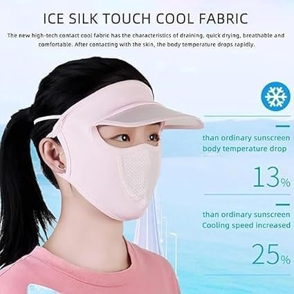 Saffron Shelf Face Cover Mask with Sun Visor | Reusable Full Face Covering with Brim for Outdoor Travel, Cycling, Gardening & Daily Use | Lightweight Face Mask