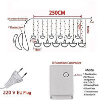 6+6 Warm White Diya Curtain String Lights with 12 Hanging Diyas | 8 Lighting Modes | LED Decorative Festival Lights for Diwali, Home, Balcony, Window & Mandir Decoration