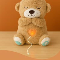Breathing Teddy Bear Plush Toy for Babies | Soft Musical Sleeping Bear with Breathing Motion, Heartbeat Sound, Night Light & Soothing Lullabies | Newborn Baby Gift | Beige Cream