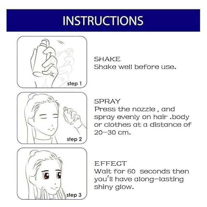 JAYSUING Shiny Glitter Spray 60ml | Delicate Glitter Powder Spray for Sparkle & Glamour | Shimmering Glitter Spray for Party, Festive & Special Occasion Makeup