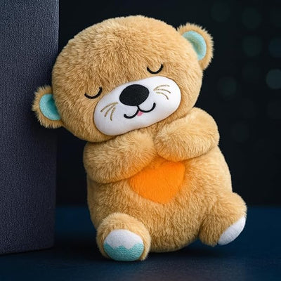 Breathing Teddy Bear Plush Toy for Babies | Soft Musical Sleeping Bear with Breathing Motion, Heartbeat Sound, Night Light & Soothing Lullabies | Newborn Baby Gift | Beige Cream