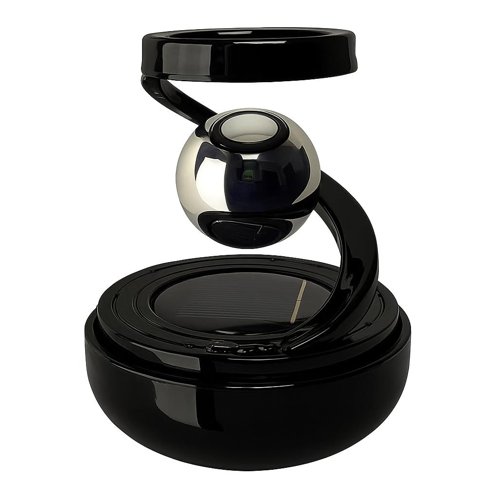 Saffron Shelf Solar Car Air Freshener | Solar-Powered Rotating Car Perfume Diffuser with Modern Design | Dashboard Fragrance Accessory for Car Interior
