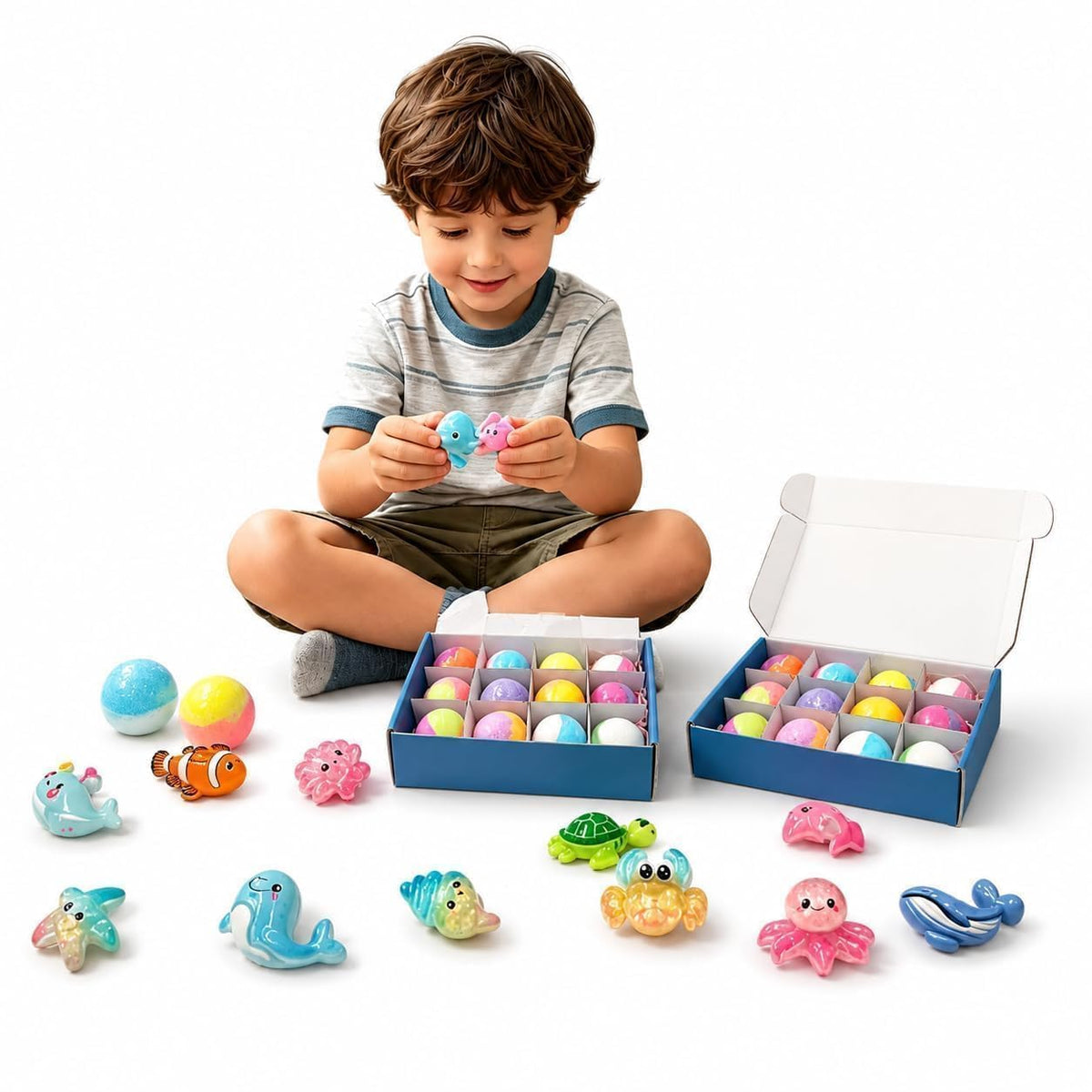Bath Bombs Pack of 12 | Colorful Fizzy Bath Bombs with Fun Shapes & Fragrances | Relaxing Bath Spa Treats for Kids & Adults | Self-Care, Birthday & Festive Gifting