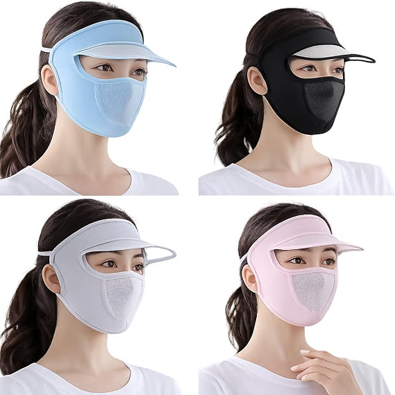 Saffron Shelf Face Cover Mask with Sun Visor | Reusable Full Face Covering with Brim for Outdoor Travel, Cycling, Gardening & Daily Use | Lightweight Face Mask