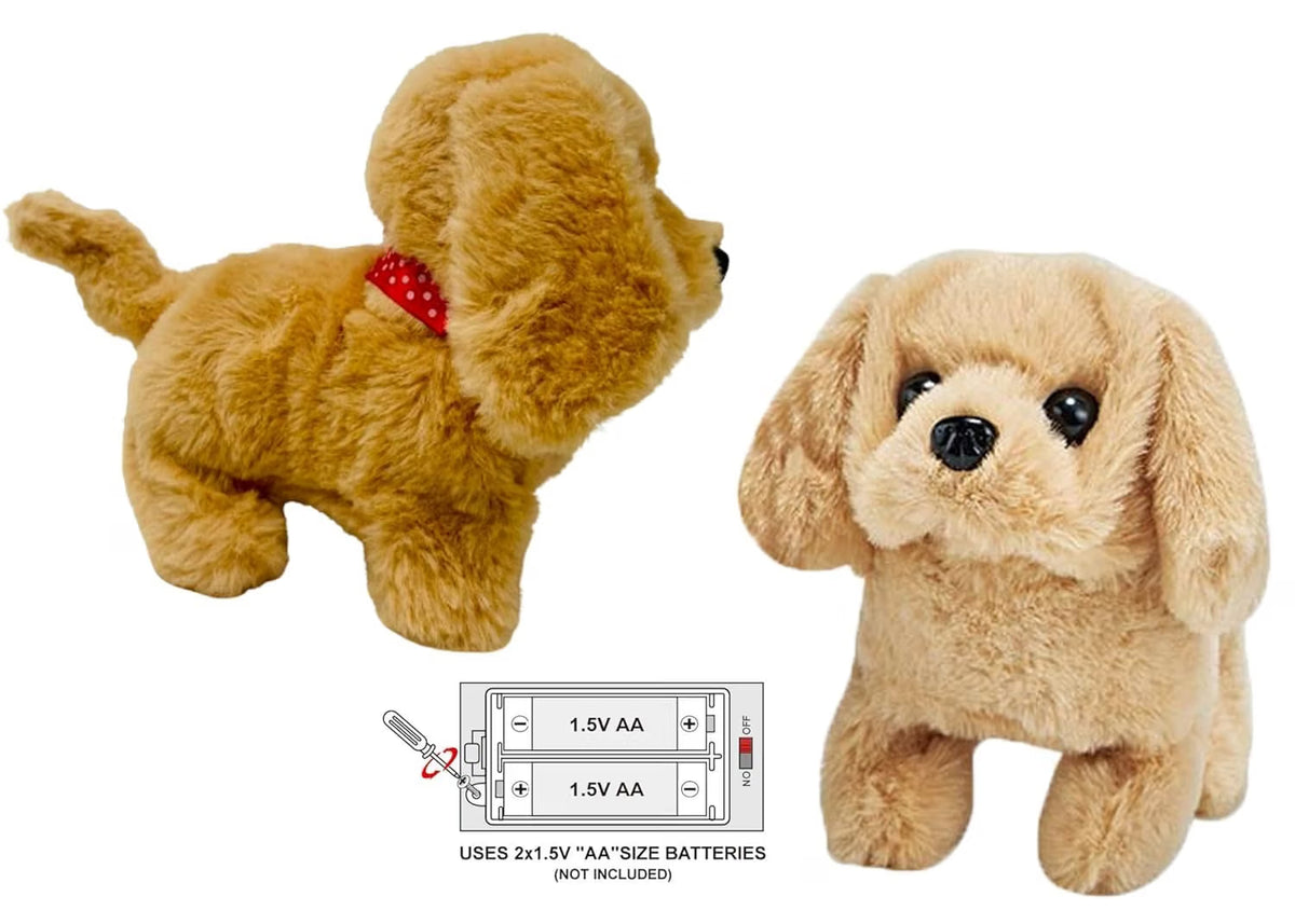 Saffron Shelf Walking Dog Toy for Kids | Interactive Walking Puppy Plush Toy with Barking, Wagging Tail & Moving Head