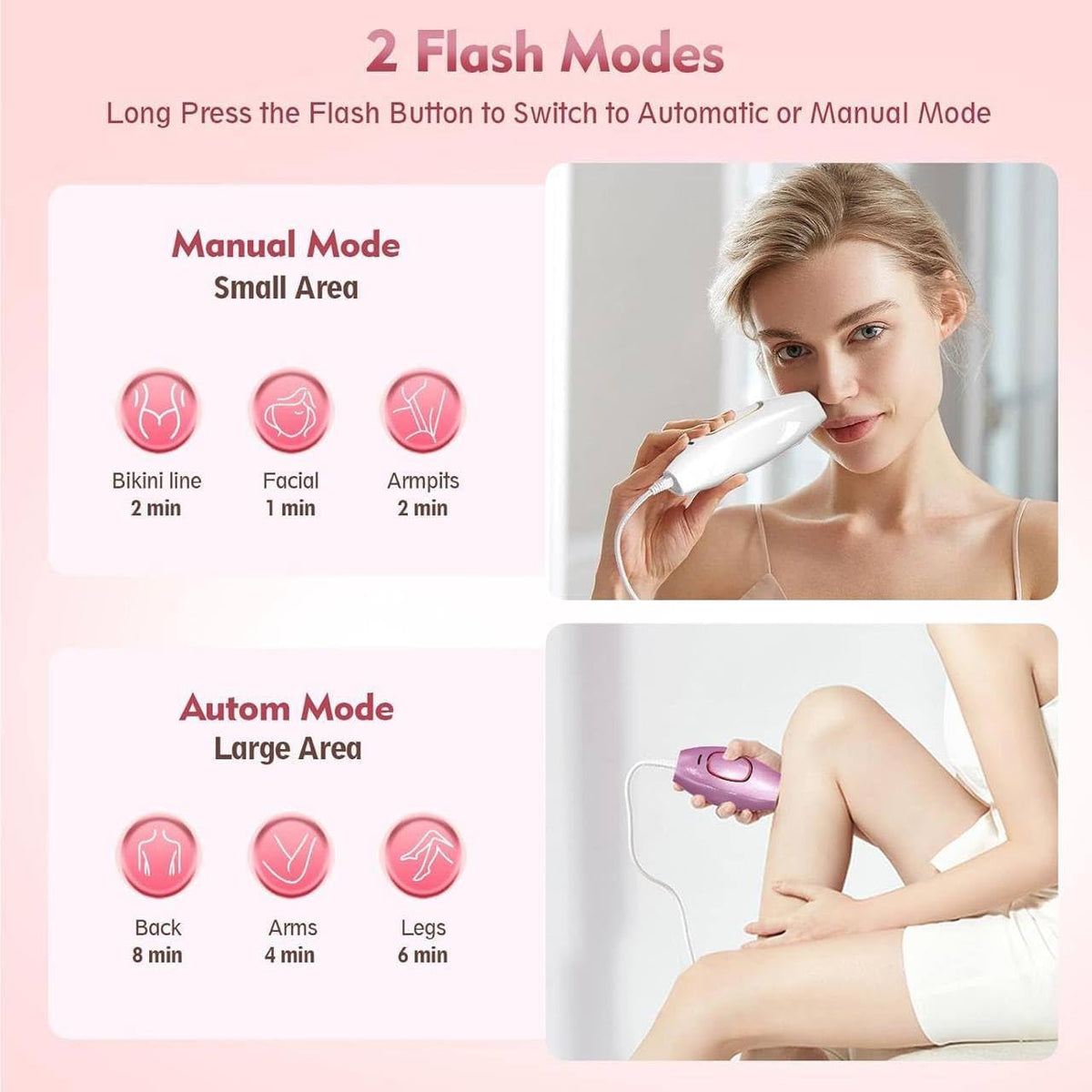 IPL Hair Removal Device for Personal Grooming | Handheld Intense Pulsed Light Beauty Device | Compact Skin Care & Hair Reduction Device | Pack of 1