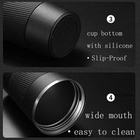 SAFFRONSHELF 500ml Vacuum Insulated Travel Mug, Double Wall Stainless Steel Coffee Flask with Leak-Proof Sipper Lid, BPA-Free Reusable Thermal Bottle, Keeps Drinks Hot 12H & Cold 24H, Black
