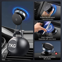 K009 Magnetic Car Phone Holder | Strong Vacuum Suction Magnetic Bracket Cup Phone Mount for Car Dashboard, Windshield, Mirror, Gym & Shower | Universal Hands-Free Mobile Holder Compatible with All Smartphones