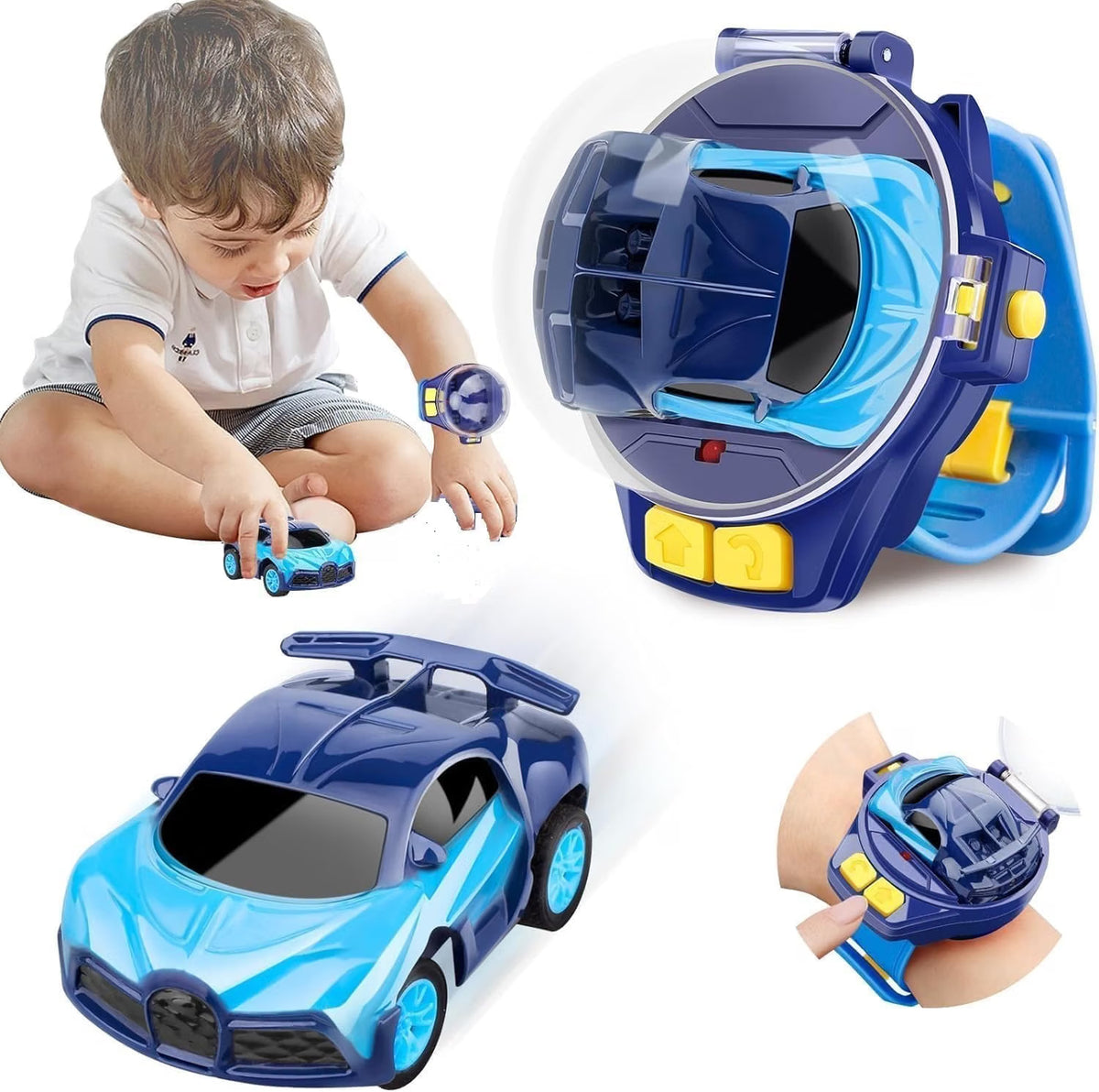 Saffron Shelf Remote Watch Car | Mini Remote Control Racing Car with Wrist Controller | Rechargeable Toy Car for Kids