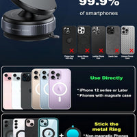 K009 Magnetic Car Phone Holder | Strong Vacuum Suction Magnetic Bracket Cup Phone Mount for Car Dashboard, Windshield, Mirror, Gym & Shower | Universal Hands-Free Mobile Holder Compatible with All Smartphones
