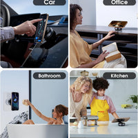 K009 Magnetic Car Phone Holder | Strong Vacuum Suction Magnetic Bracket Cup Phone Mount for Car Dashboard, Windshield, Mirror, Gym & Shower | Universal Hands-Free Mobile Holder Compatible with All Smartphones