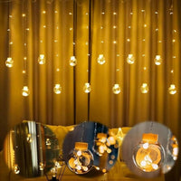 6+6 Wish Ball Curtain LED String Lights | 108 Warm White LEDs | 3M Decorative Fairy Lights with 8 Lighting Modes | Plug-in Home Décor Lights for Diwali, Christmas, Wedding, Party & Bedroom