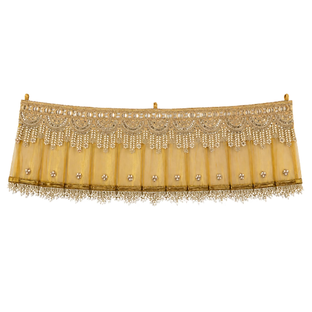 Saffron Shelf Golden Designer Toran/Bandarwal | Decorative Door Hanging for Home, Office & Pooja Room | Festive Entrance & Wall Décor | 40 Inches | Pack of 1