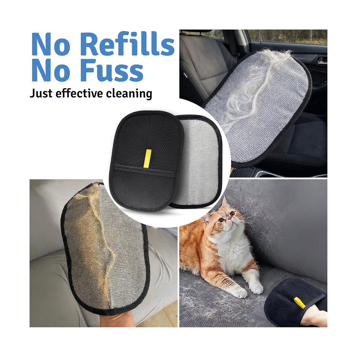 Saffron Shelf Electrostatic Pet Hair Remover Glove for Cats & Dogs | Reusable Pet Grooming, Sofa & Couch Lint Cleaner