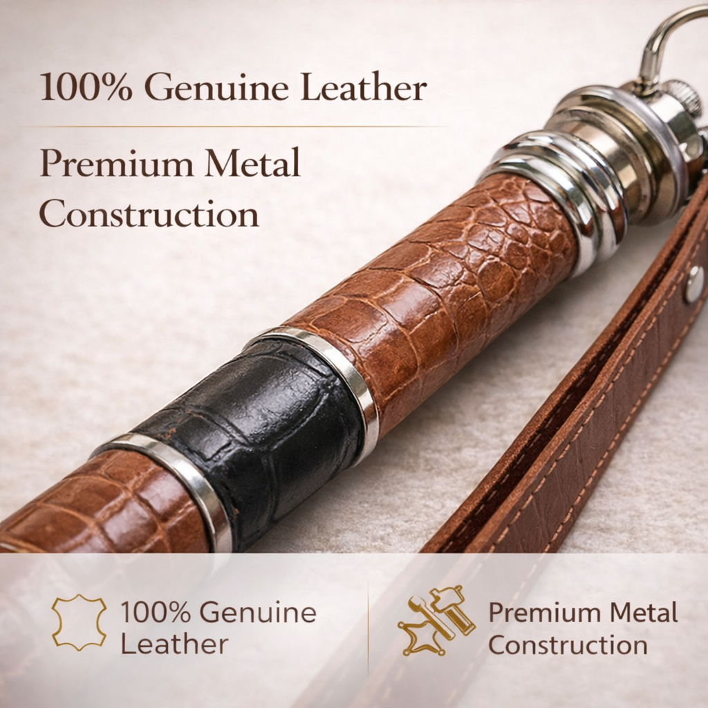 Saffron Shelf Genuine Leather Tan Shoe Horn/Shoe Tree | Premium Leather Finish | Extra-Long 53 cm Shoe Horn | Elegant Footwear Care Accessory